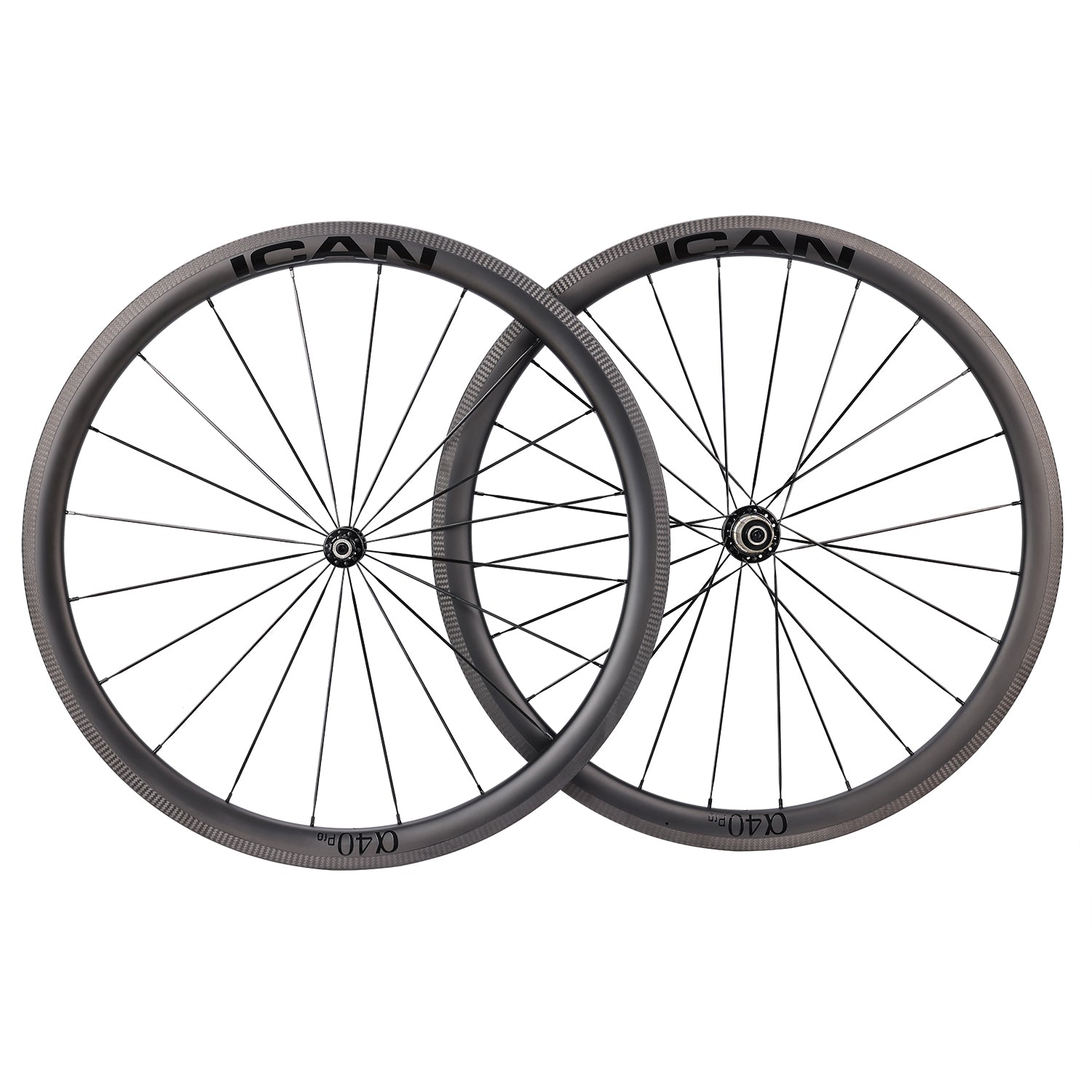 ICAN Alpha 40 rim brake wheels CN spokes