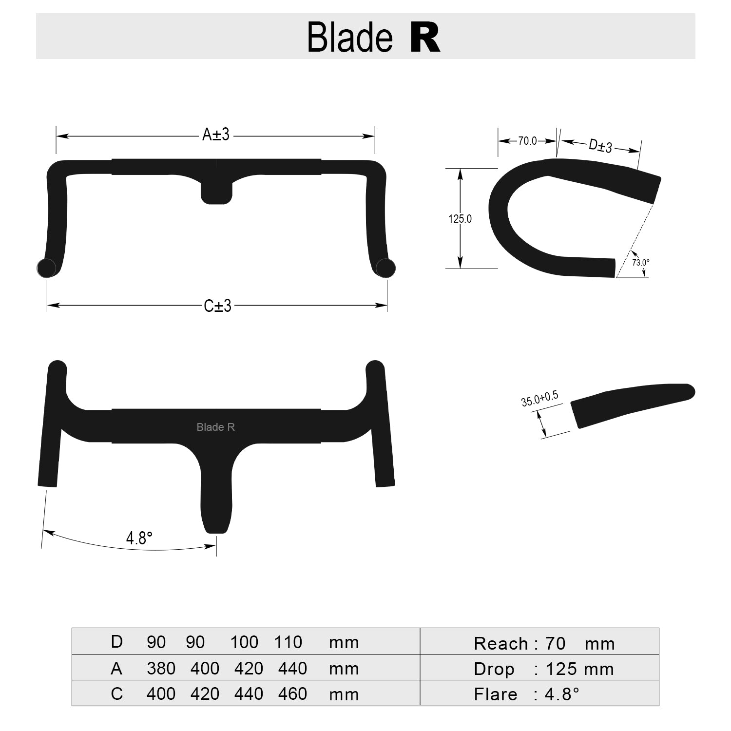 ICAN Integraed handlebar Blade-R  HB25 