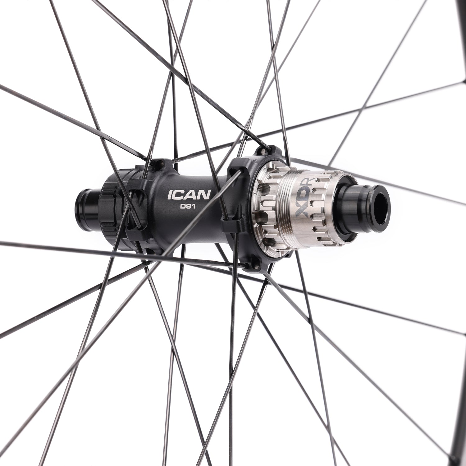 ICAN AERO 40 II disc wheels with upgraded rim profile and D91 hubs XDR