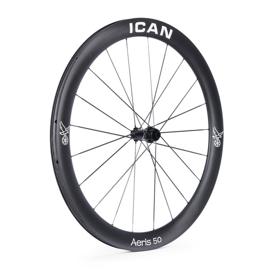 ICAN Aeris 50 disc carbone spoke wheelset 45T ratchet