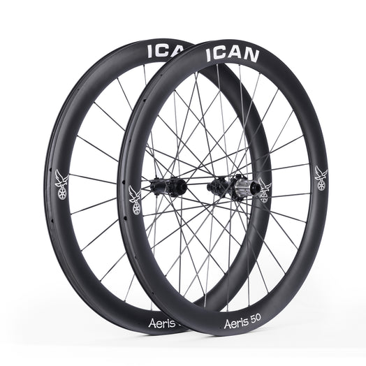 ICAN Aeris 50 disc carbone spoke wheelset 45T ratchet