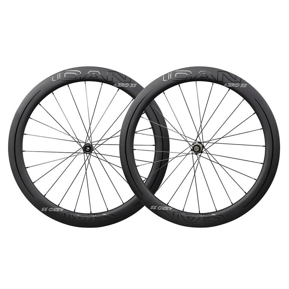 ICAN Carbon Disc Road Bike Wheels AERO 55 Disc